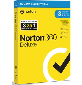Antywirus NORTON 360 Deluxe 25GB 3 URZĄDZENIA 1 ROK Kod aktywacyjny