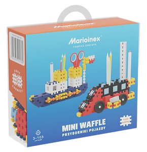 Klocki elastyczne MARIOINEX Mini Waffle Przyborniki pojazdy 905760