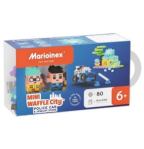 Klocki elastyczne MARIOINEX Mini Waffle Auto policyjne i sklep jubilerski 905913
