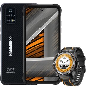 Smartfon MYPHONE Hammer Blade 4 6/128GB 6.5" Czarny + Smartwatch HAMMER Watch Plus