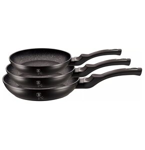 U Zestaw patelni BERLINGER HAUS Black Silver Collection BH/6159 (3 elementy)