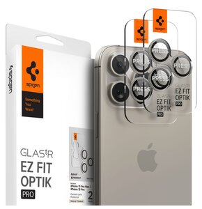 Szkło hartowane na obiektyw SPIGEN Optik.Tr Ez Fit do Apple iPhone 14 Pro/Pro Max/15 Pro/15 Pro Max Beżowy (2 szt.)
