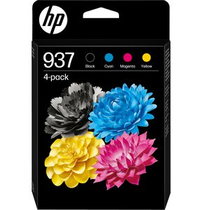 Zestaw tuszów HP 937 Czarny, Błękitny, Purpurowy, Żółty 6C400NE