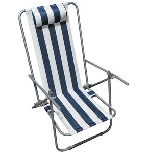 Leżak plażowy PATIO Long Biało-niebieski