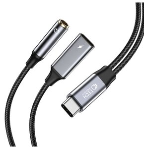 Adapter USB Typ-C - Mini Jack 3.5 mm/USB Typ-C TECH-PROTECT UltraBoost Czarny