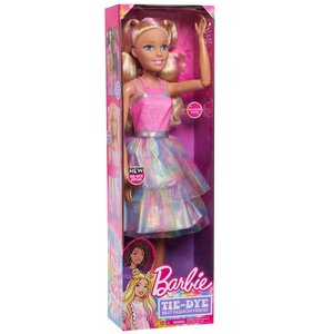 Lalka Barbie Tie Dye Blondynka w modnej kolorowej kreacji 61087