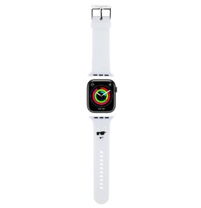 Pasek KARL LAGERFELD 3D Rubber Choupette do Apple Watch (42/44/45/49mm) Biały