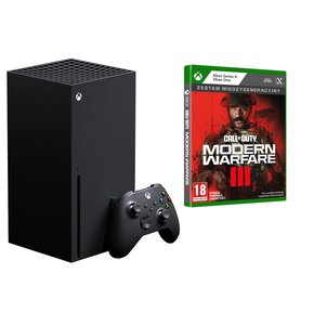 Konsola MICROSOFT XBOX Series X z napędem Blu-ray 4K UHD + Call Of Duty: Modern Warfare III Gra XBOX ONE (Kompatybilna z SERIES X)