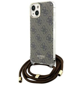 Etui GUESS Crossbody Cord 4G Print do Apple iPhone 15 Brązowy
