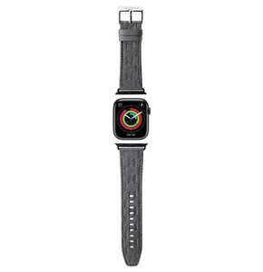 Pasek KARL LAGERFELD Saffiano Monogram do Apple Watch 42/44/45/49mm Srebrny