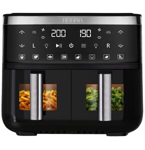 Frytkownica beztłuszczowa TESLA AirCook Dualzone Q450 XXL Czarno-srebrny Air Fryer