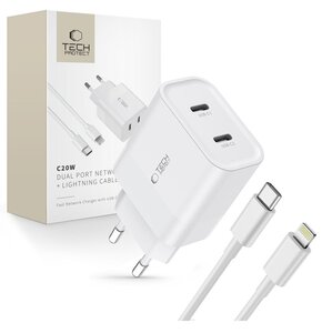 Ładowarka sieciowa TECH-PROTECT C20W PD20W Biały