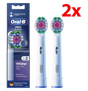 Oryginalna końcówka szczoteczki ORAL-B PRO 3D White (2 szt.) (Unikalna nakładka polerująca)