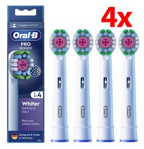 Oryginalna końcówka szczoteczki ORAL-B PRO 3D White (4 szt.) (Unikalna nakładka polerująca)