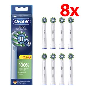 Oryginalna końcówka szczoteczki ORAL-B Pro Cross Action Biały (8 szt.) (Włókna w kształcie litery X usuwają więcej płytki)