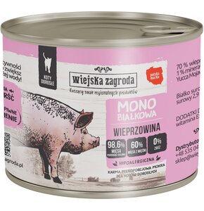 Karma dla kota WIEJSKA ZAGRODA Mono Wieprzowina 200 g