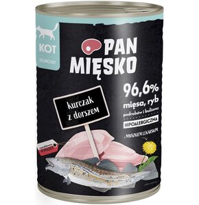 Karma dla kota PAN MIĘSKO Kurczak z dorszem 400 g