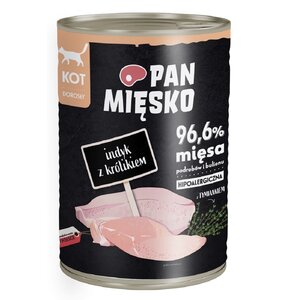 Karma dla kota PAN MIĘSKO Indyk z królikiem 400 g