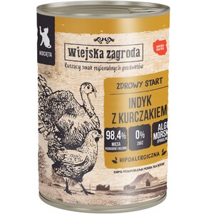 Karma dla kota WIEJSKA ZAGRODA Indyk z kurczakiem 400 g