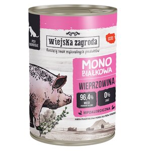 Karma dla psa WIEJSKA ZAGRODA Monobiałkowa Wieprzowina 400 g