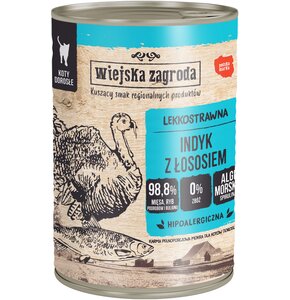 Karma dla kota WIEJSKA ZAGRODA Indyk z łososiem 400 g