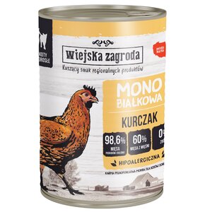 Karma dla kota WIEJSKA ZAGRODA Monobiałkowa Kurczak 400 g