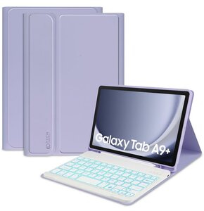 Etui na Galaxy Tab A9+ 11.0 X210/X215/X216 TECH-PROTECT SC Pen + Keyboard Fioletowy Klawiatura