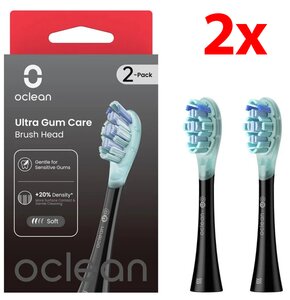 Oryginalna końcówka szczoteczki OCLEAN Ultra Gum Care Czarny (2 szt.) (Delikatne dla dziąseł)