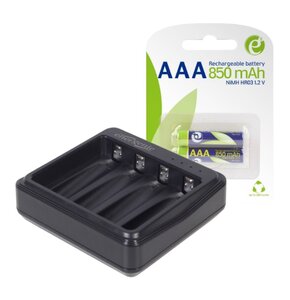 Ładowarka GEMBIRD BC-USB-03 do akumulatorów AA/AAA + Akumulatorki AAA 850 MAH GEMBIRD (2sztuki)