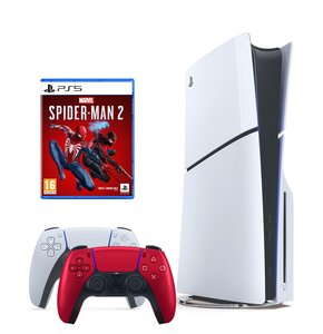 Konsola SONY PlayStation 5 Slim + Marvel's Spider-Man 2 Gra PS5 + Kontroler SONY DualSense Wulkaniczna czerwień
