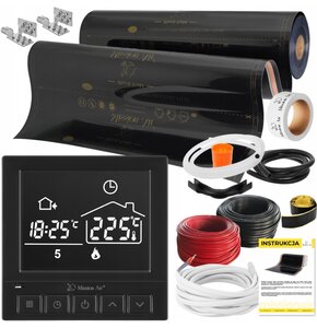 Folia grzewcza na podczerwień MISSION AIR Black Gold PTC 160W/m² (4mb x 100cm) + regulator Taurus Czarny