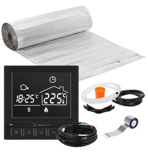 Mata grzewcza pod panele MISSION AIR MAL-160W/m² 8m² (16mb x 50cm) + regulator Taurus Czarny