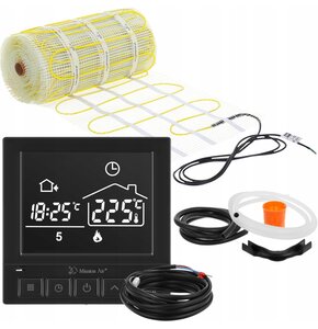 Mata grzewcza pod płytki MISSION AIR MA-160W/m² 10m² (20mb x 50cm) + regulator Taurus Czarny