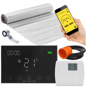 Mata grzewcza pod panele MISSION AIR MAL-160W/m2 2.5m2 (5mb x 50cm) + regulator Gemini Czarny WiFi