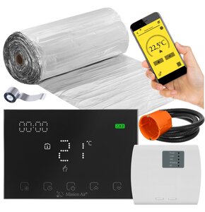 Mata grzewcza pod panele MISSION AIR PTC MAL-160W/m2 12m² (24mb x 50cm) + regulator Gemini Czarny Wi-Fi