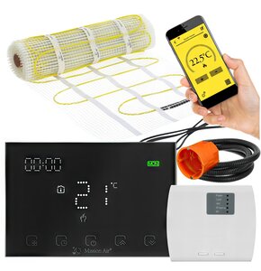 Mata grzewcza pod płytki MISSION AIR PTC MA-160W/m² 4m² (8mb x 50cm) + regulator Gemini Czarny WiFi
