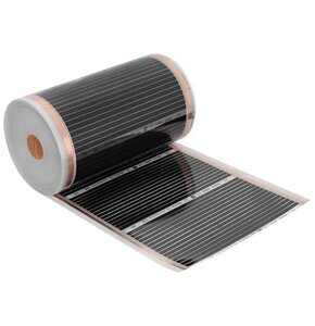 Folia grzewcza pod panele MISSION AIR MAL-160 W/m2 Black Silver 2.5 m2 (5 m x 50 cm) + regulator Libra Czarny WiFi