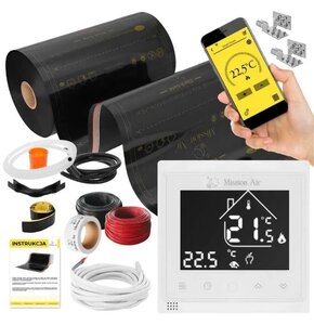 Folia grzewcza pod panele MISSION AIR MAL-160 W/m2 Black Gold 28 m2 (28 m x 100 cm) + regulator Libra Biały WiFi
