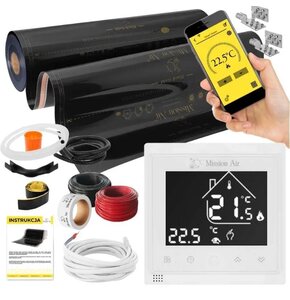 Folia grzewcza na podczerwień MISSION AIR 160 W/m2 Black Gold 5 m2 (5 m x 100 cm) + regulator Libra Biały WiFi