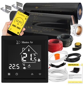 Folia grzewcza na podczerwień MISSION AIR 160 W/m2 Black Gold PTC 3m2 (3m x 100 cm) + regulator Libra Czarny Wi-Fi