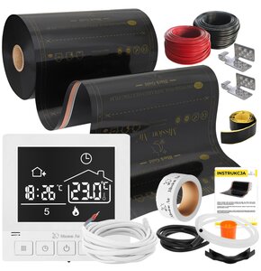 Folia grzewcza na podczerwień MISSION AIR 160 W/m2 Black Gold PTC 2m2 (4m x 50cm) + regulator Taurus Biały Wi-Fi