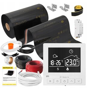 Folia grzewcza na podczerwień MISSION AIR Black Gold PTC 160W/m2 26m² szer. 50cm + regulator Taurus Biały Wi-Fi