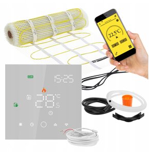 Mata grzewcza pod płytki MISSION AIR PTC MA-160W/m² 3.5m² (7mb x 50cm) + regulator Leo Biały WiFi