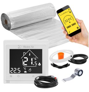 Mata grzewcza pod panele MISSION AIR MAL-160W/m² 8m² (16mb x 50cm) + regulator Libra Biały WiFi