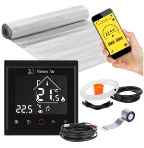 Mata grzewcza pod panele MISSION AIR MAL-160W/m² 2m² (4mb x 50cm) + regulator Libra Czarny WiFi