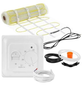 Mata grzewcza pod płytki MISSION AIR MA-160W/m 10 m² (20 m x 50 cm) + regulator Aries Biały
