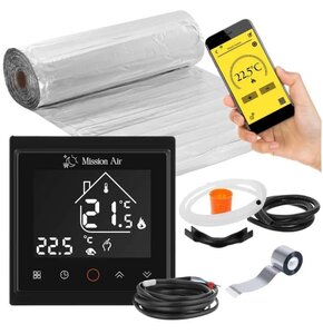 Mata grzewcza pod panele MISSION AIR MAL-160W/m² 4.5m² (9mb x 50cm) + regulator Libra Czarny WiFi