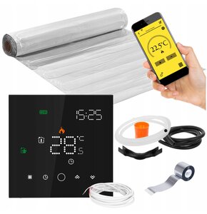 Mata grzewcza pod panele MISSION AIR MAL-160 W/m2 1m2 (2mb x 50cm) + regulator Leo Czarny WiFi