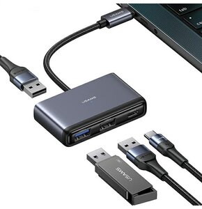 Hub USAMS SJ627HUB01 USB Typu C Szary