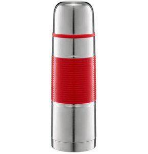 Termos AMBITION Gummy 350 ml Srebrno-czerwony